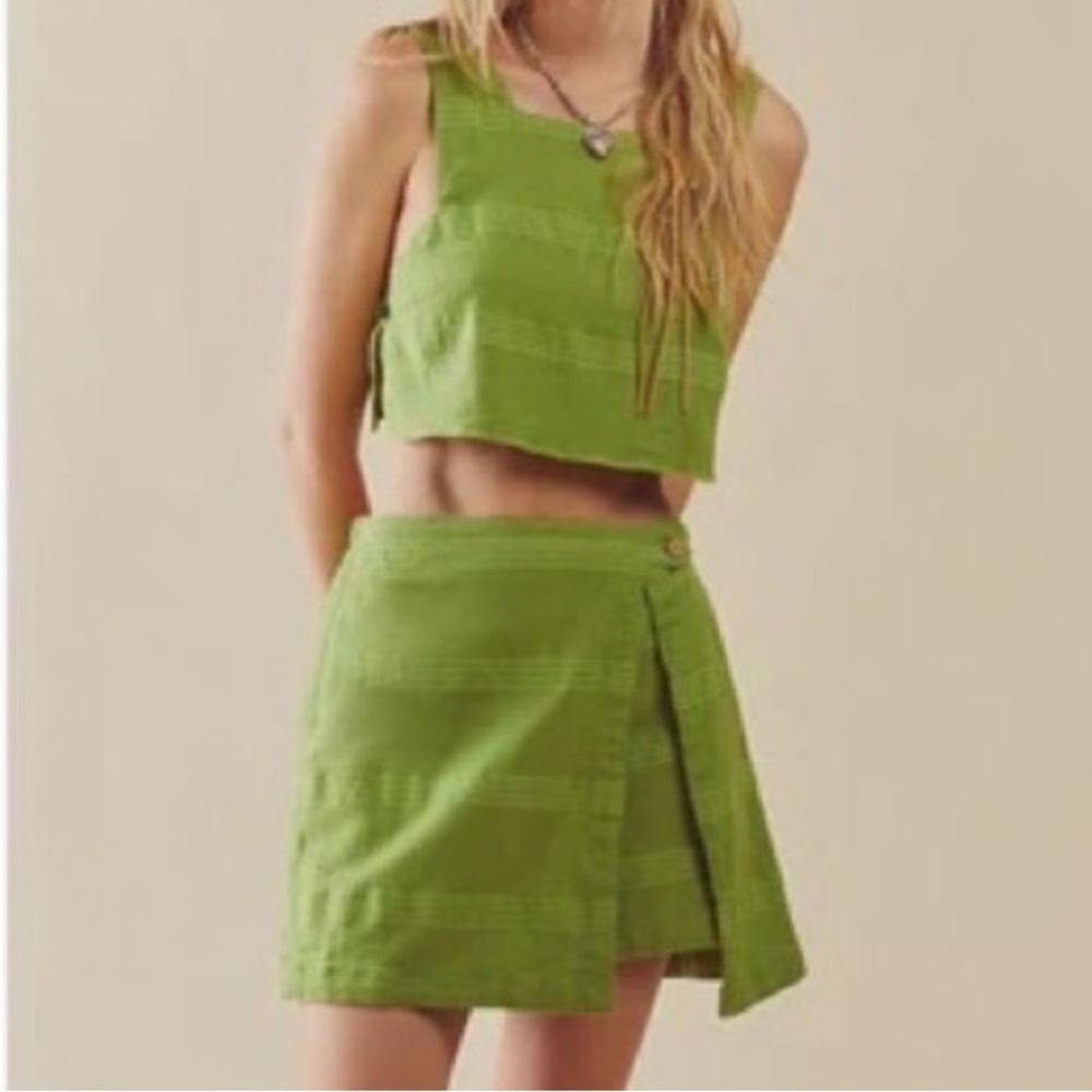Free People Green Goddess Ain't Nothin' Like It Skort Set